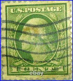 Vintage 1917 Green George Washington Stamp Used