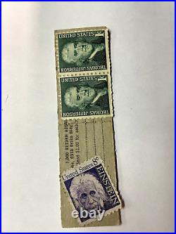 Vintage 2- Thomas Jefferson 1 Cent & Einstein 8 Cents United States Stamps