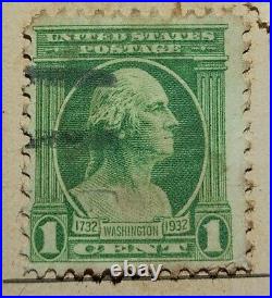 Vintage George Washington 1 cent Green Stamp (Rare Looking Right), 1¢ US Postage