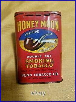 Vintage HONEY MOON Tobacco Tin withTax Stamp