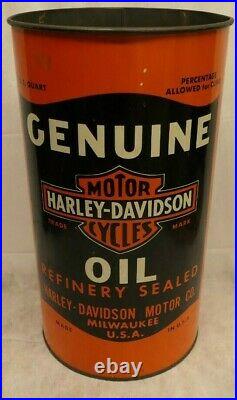 Vintage Harley Davidson Motor Oil Dealership Trash Can (stamped P & K Products)