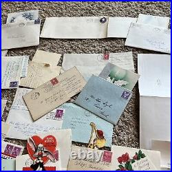 Vintage Lot Of Us Covers With Contents Valentines Day Card, Letters, Invites Etc