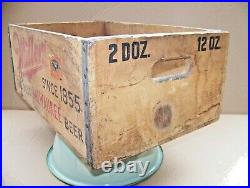 Vintage MILLER BREWING Wooden Beer Crate 1930s Fermented Malt TAX STAMP CLEAN