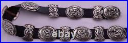 Vintage Native American, Navajo sterling silver concho belt hand stamped, heavy