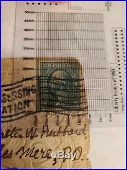 Vintage Post stamps One Cent Benjamin Franklin Rare Two side NO Perforations
