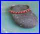 Vintage Sterling Silver Stamped Native American Coral Row Cuff Bracelet