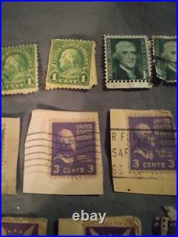 Vintage ½¢ To 15¢ Used US Postage Stamp Lot (27) RARE