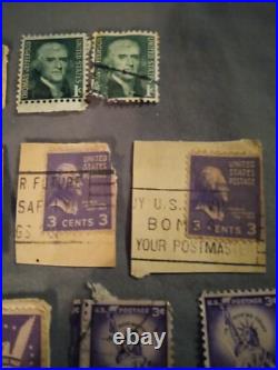 Vintage ½¢ To 15¢ Used US Postage Stamp Lot (27) RARE