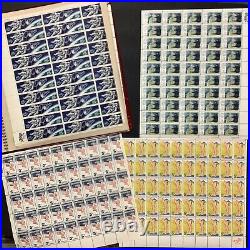 Vintage USA Postage Stamps 20 Full Sheets & Many Partial Please See Pictures