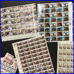 Vintage USA Postage Stamps 20 Full Sheets & Many Partial Please See Pictures