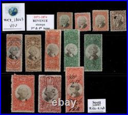 WC1 18047. UNITED STATES. 1871-1874 Revenue 3rd & 4th issue short set. Used