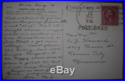 Washington Red 2 Cent Stamp & Historical Postcard Cresent Lake, Oregon 1955 Rare