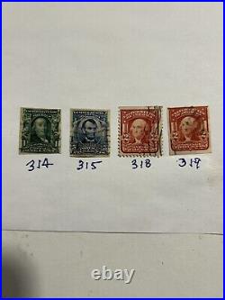 XX1765. The US stamps 1906-1908 314, 315, 319, 320 used fine